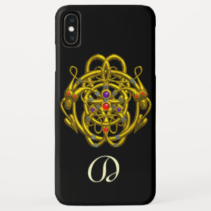 GOLD CELTIC KNOTS WITH TWIN DRAGONS iPhone XS MAX CASE