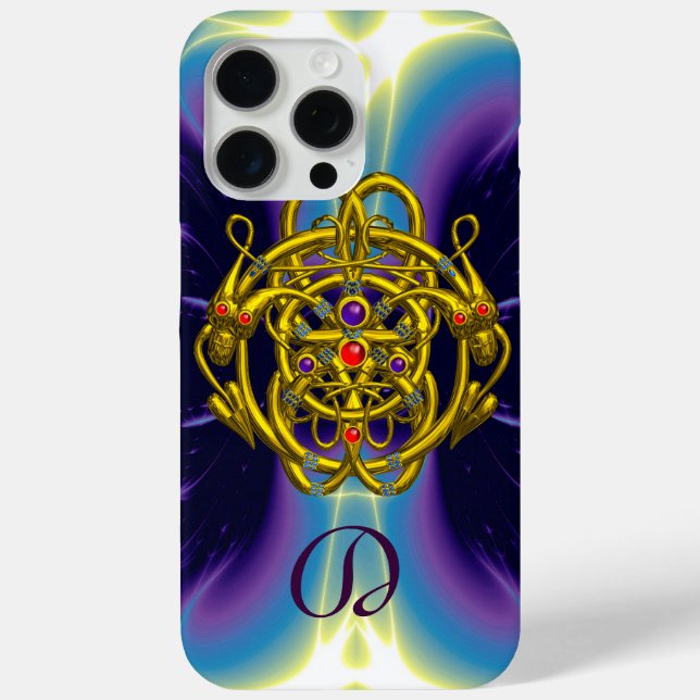 GOLD CELTIC KNOTS WITH TWIN DRAGONS Case-Mate iPhone CASE (Back)