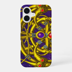 GOLD CELTIC KNOTS WITH TWIN DRAGONS iPhone 16 CASE