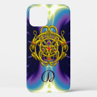 GOLD CELTIC KNOTS WITH TWIN DRAGONS MONOGRAM