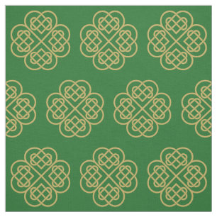 Gold Celtic Shamrock Pattern Fabric