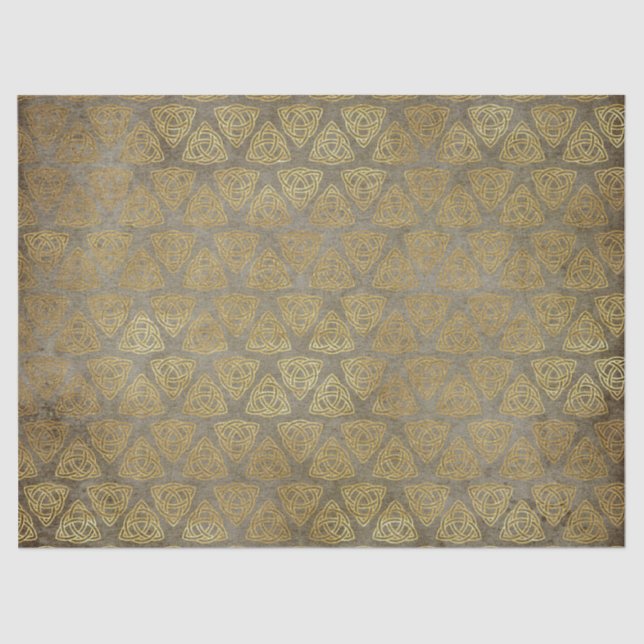 Gold Celtic Trinity Knot Decoupage Tissue Paper (Front)