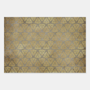Gold Celtic Trinity Knot Wrapping Paper Sheet