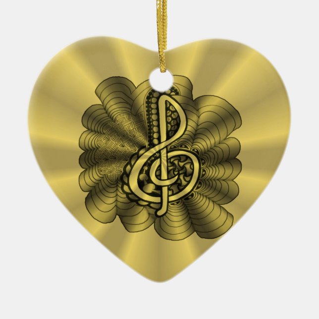 Gold Ceramic Tree Decoration (Front)