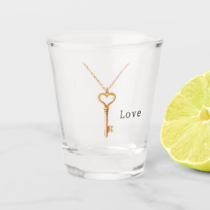 Gold Chain Heart Necklace Love Shot Glass