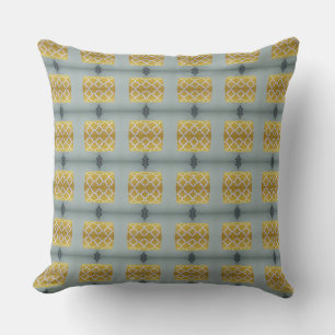 Gold Chain of White Persian Design Throw Pillow