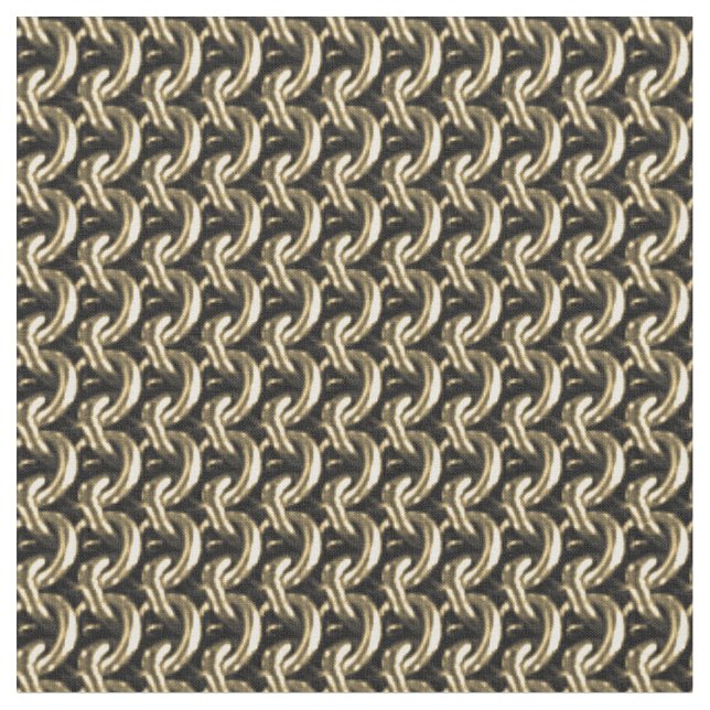 Gold Chainmaille Print Goth Pattern Fabric (Close Up)