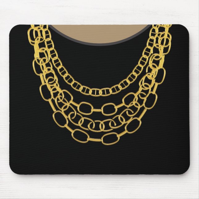 Gold Chains Black Hip Hop Dance Birthday Party Mouse Pad (Front)
