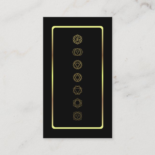 Gold Chakras Meditation Business Card (Front)