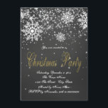 Gold Chalkboard Snowflake Christmas Party Invitation<br><div class="desc">Pretty rustic white chalk with gold text snowflake chalkboard Christmas party invitation. This simple elegant black and gold rustic snowflake Christmas party invitation is easily customised for your event by adding your details in the font style and wording of your choice.</div>