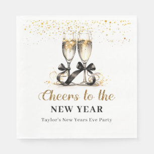 Gold Champage New Years Eve Party Paper Napkin