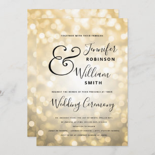 Gold Champagne Glam Elegant Wedding Invitation
