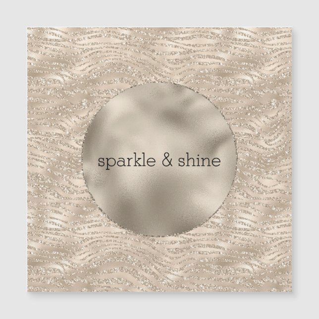 Gold Champagne Glitter Zebra Print glam (Front)