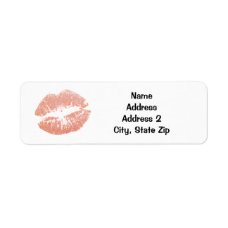 Gold Champagne Lipstick Kiss Return Address Label