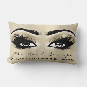 Gold Champaigne Makeup Eyes Lashes Beauty Lumbar Cushion