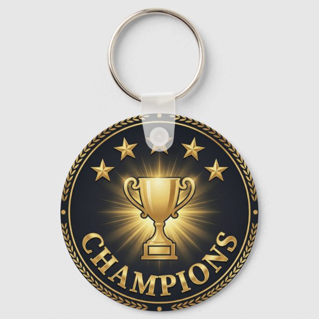 Gold Champions Trophy Key Ring (Front)