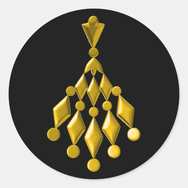 Gold chandelier classic round sticker (Front)