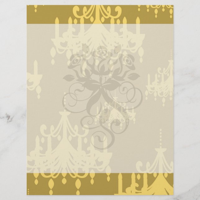 gold chandelier damask pattern (Front)