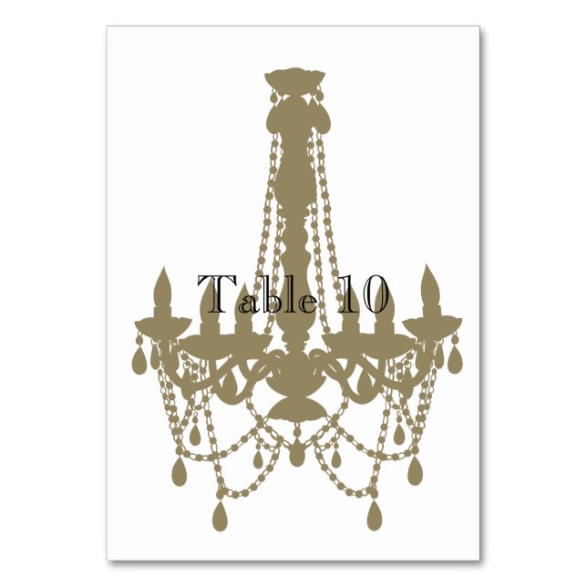 Gold Chandelier Table Number (Front)