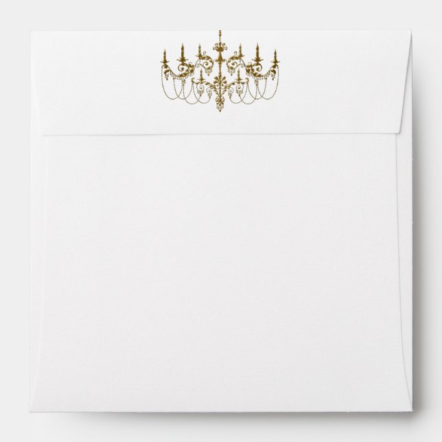 Gold Chandelier White Gold Envelope (Back (Top Flap))