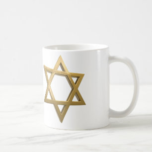 gold chanukkah star of david coffee mug