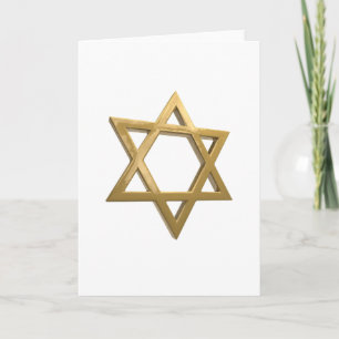 gold chanukkah star of david holiday card