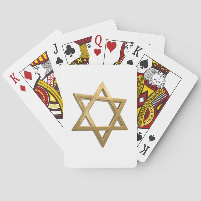 gold chanukkah star of david playing cards (Back)