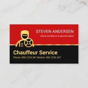 Gold Chauffeur Driver Taxi Cab Business Card