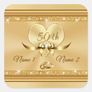 Gold Cheap Anniversary Stickers Personalised