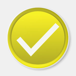 Gold Checkmark Symbol Magnet