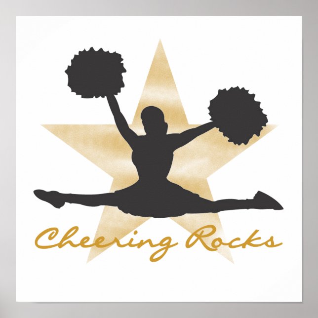 Gold Cheering Rocks T-shirts and Gifts Poster (Front)