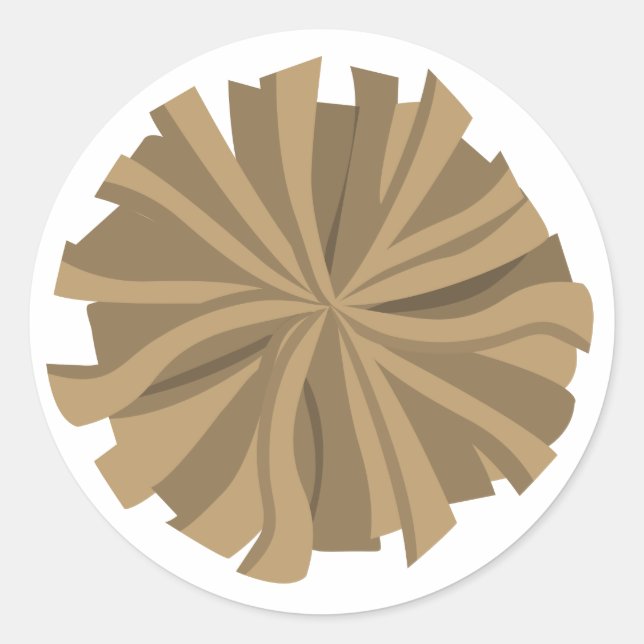 Gold Cheerleader Pom Pom Classic Round Sticker (Front)