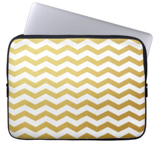 Gold Chevron Pattern Laptop Sleeve
