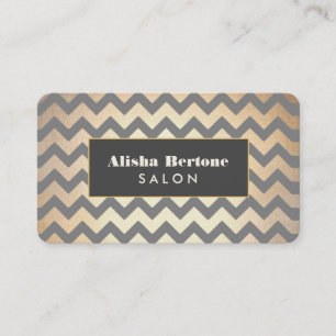 Gold Chevron Pattern Salon & Spa Business Card