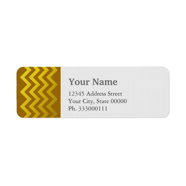 Gold Chevron Return Address Label (Front)