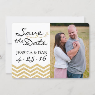 Gold Chevron Save the Date