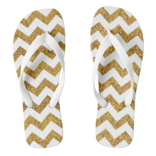 Gold Chevron Thongs