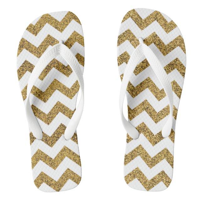 Gold Chevron Thongs (Footbed)