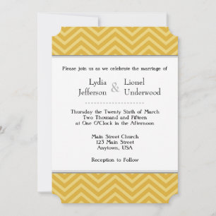 Gold Chevron Wedding Invitations