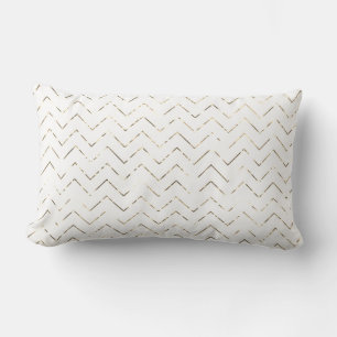 Gold Chevron White Eye Browns Glitter Makeup Lumbar Cushion