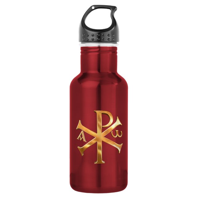 Gold Chi-Rho 532 Ml Water Bottle (Front)