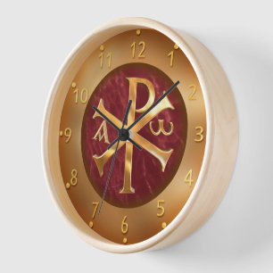 Gold Chi-Rho Clock
