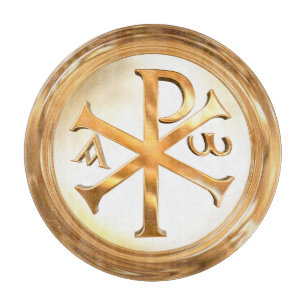 Gold Chi Rho Cutting Board