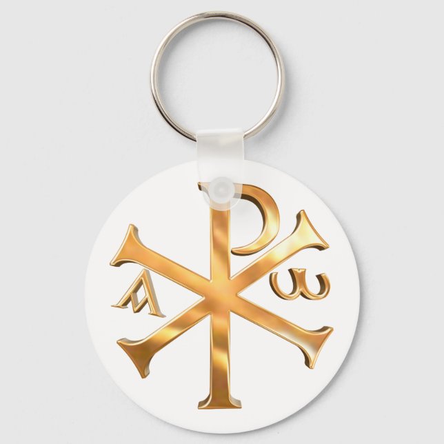 Gold Chi-Rho Key Ring (Front)