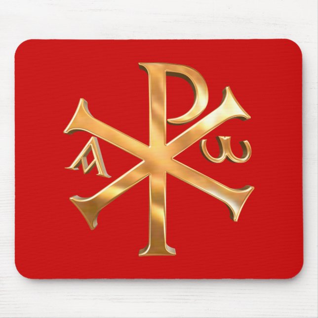 Gold Chi-Rho Mouse Pad (Front)