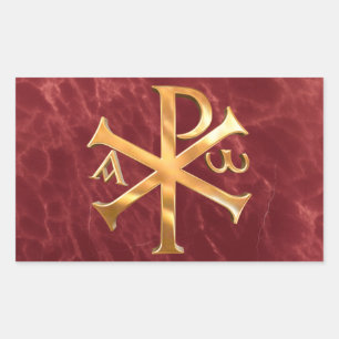 Gold Chi-Rho Rectangular Sticker