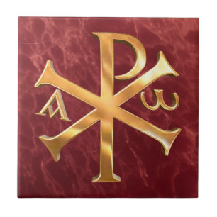Gold Chi Rho Tile