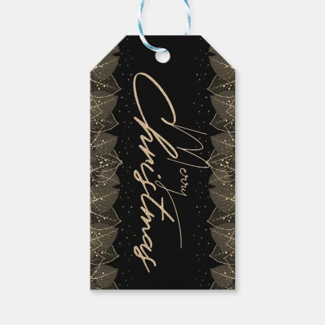 gold chic Christmas gift label (Front)