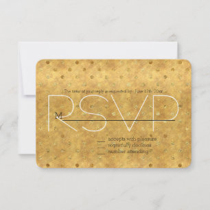 Gold Chic Dots RSVP Card
