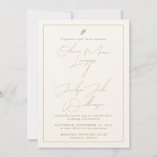 Gold Chic Minimalist Wedding Invitation